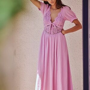 Free People All You Need Is Lace Midi Dress
NWT Size Small in light pink